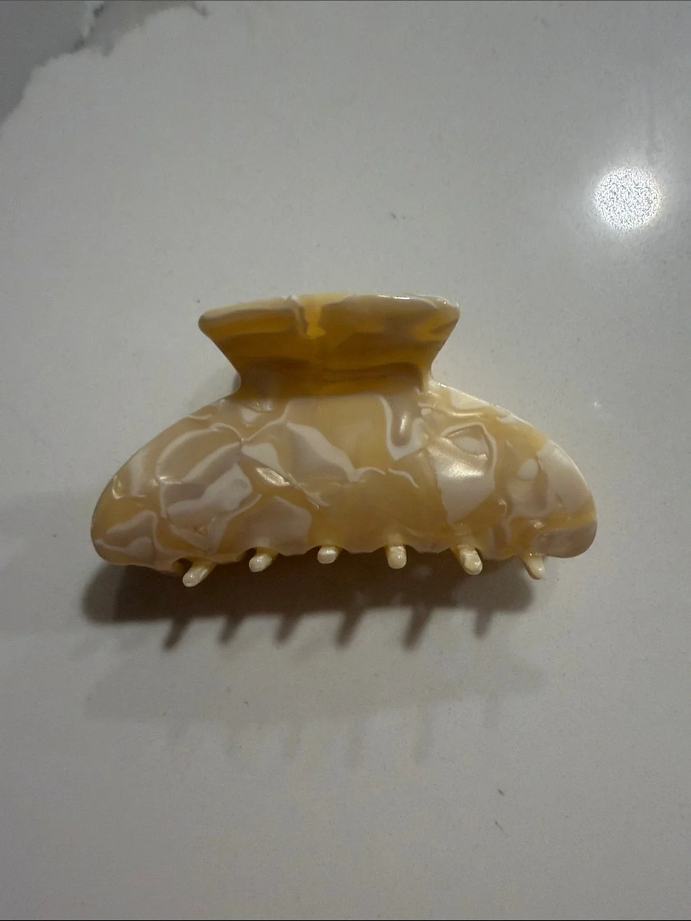 Ivory Marbled Hair Claw Clip